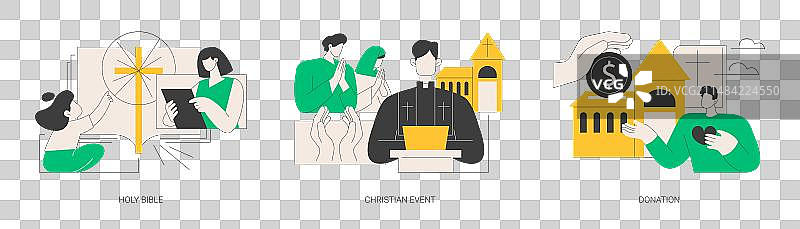 教堂聚会抽象概念图片素材