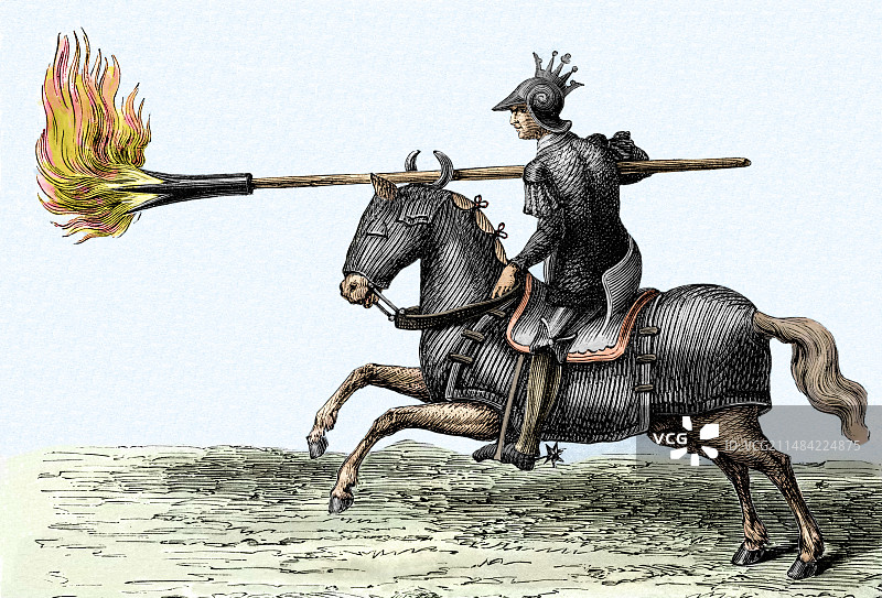 持火焰枪的骑士图片素材