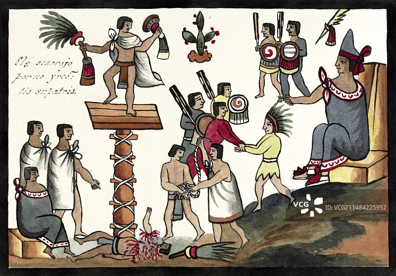 15世纪阿兹特克贵族的祭祀图片素材