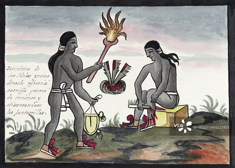 16世纪阿兹特克祭祀活动图片素材