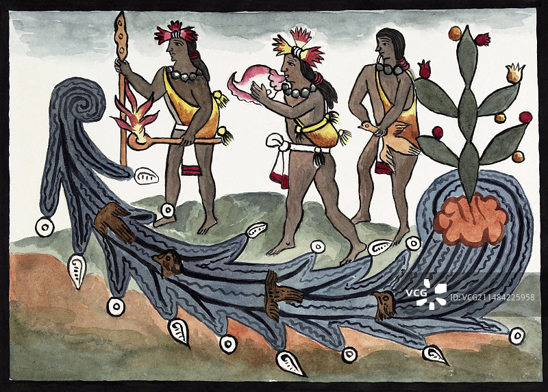 16世纪阿兹特克旱灾仪式图片素材