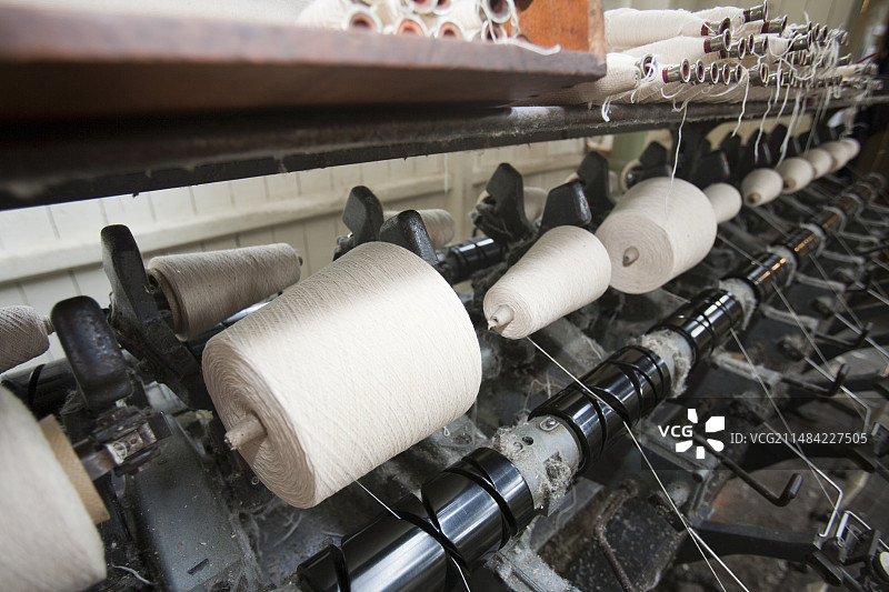 皇后磨坊的纺织车间图片素材