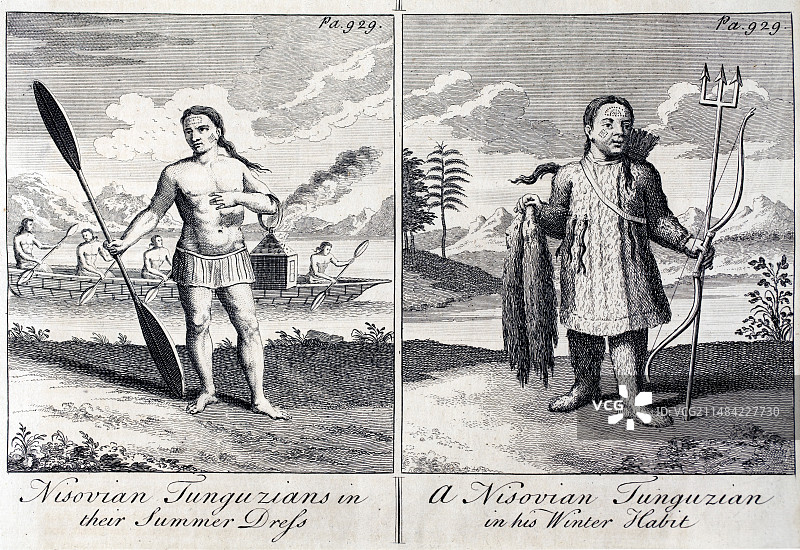 1748年尼索维亚通古斯人西伯利亚部落图片素材