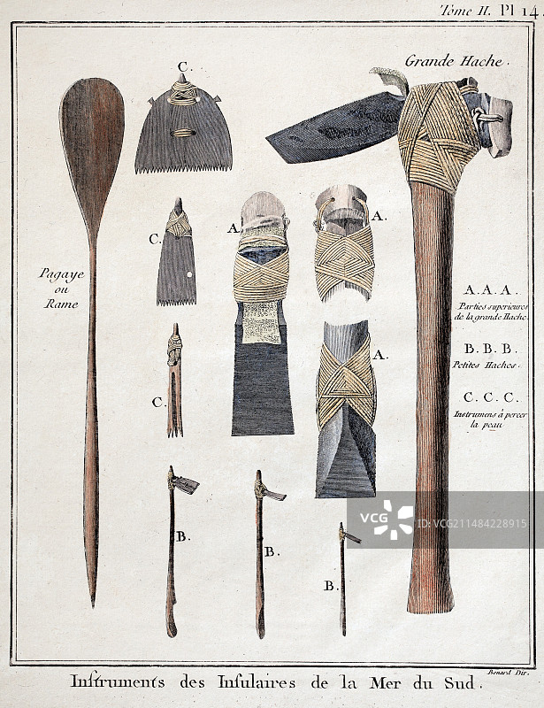 库克航行南太平洋岛屿石器图片素材