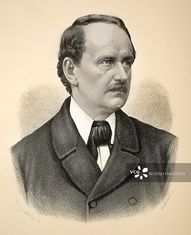 1870年雅各布·马蒂亚斯·施莱登细胞学说图片素材