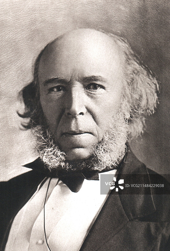 哲学家赫伯特·斯宾塞老年时期（1903年）图片素材