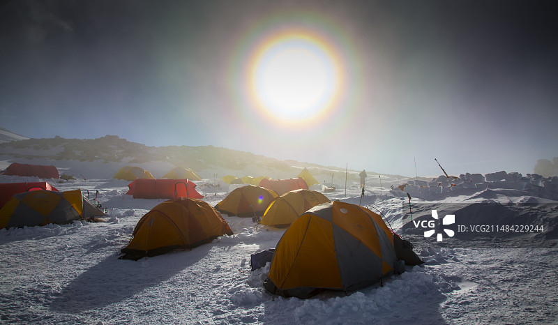 南极洲文森山高地营地图片素材