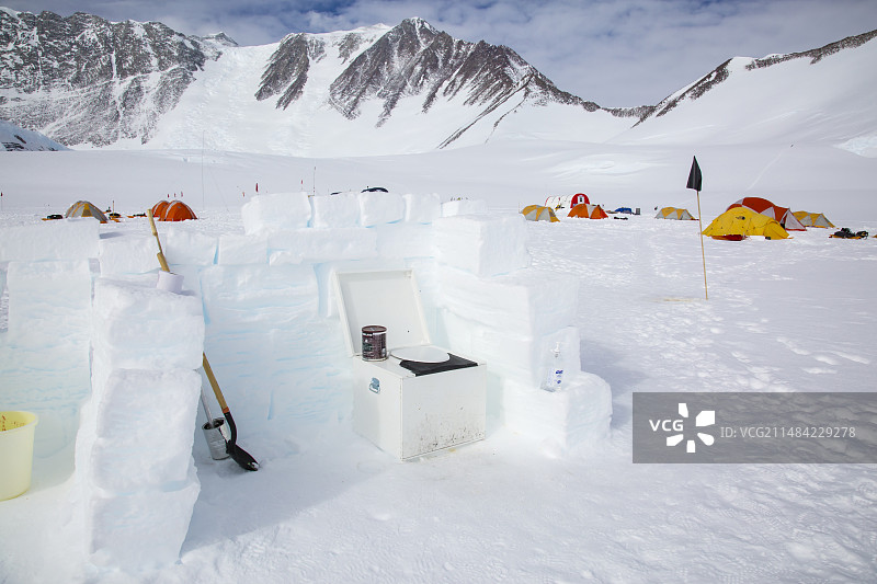 南极洲文森山营地的厕所图片素材