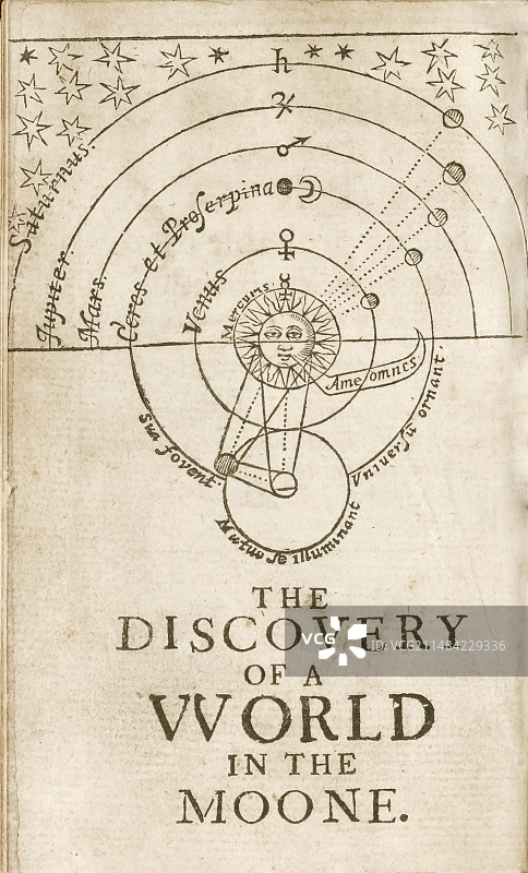 发现月球上的世界(1638年)图片素材