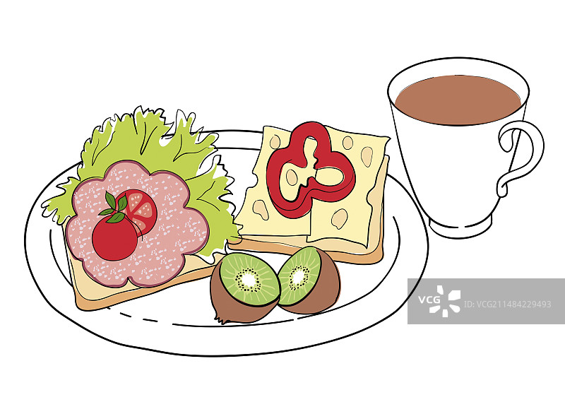 营养早餐插画图片素材