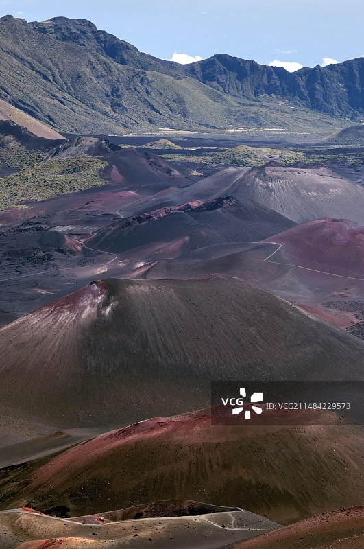 哈莱阿卡拉火山口的火山渣锥图片素材