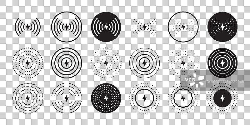 无线充电器图标手机充电简约图片素材