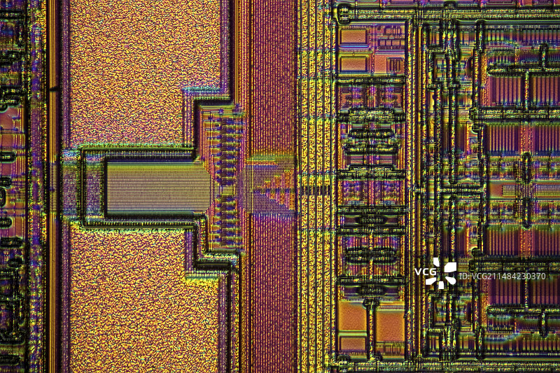 微芯片表面光显微照片图片素材