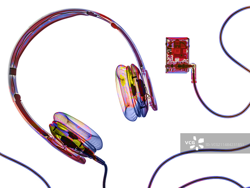 耳机和MP3播放器X光片图片素材