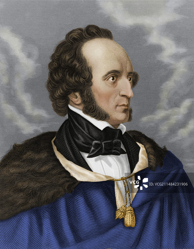 德国作曲家费利克斯·门德尔松图片素材