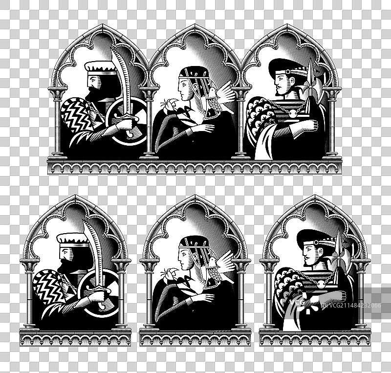 黑白复古雕刻画图片素材