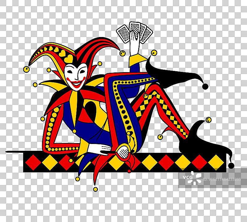 扑克牌中的小丑图片素材