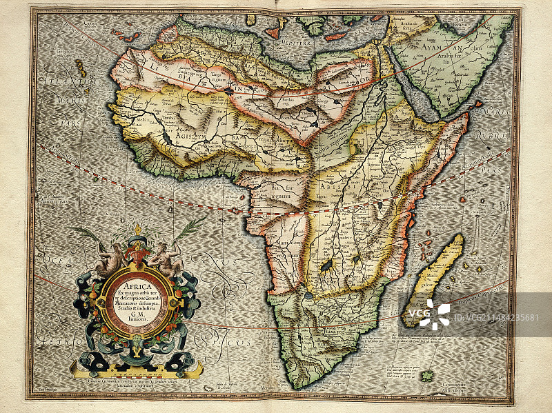 非洲，1595年墨卡托地图集图片素材