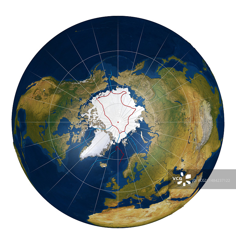 北极土地权属主张插画图片素材