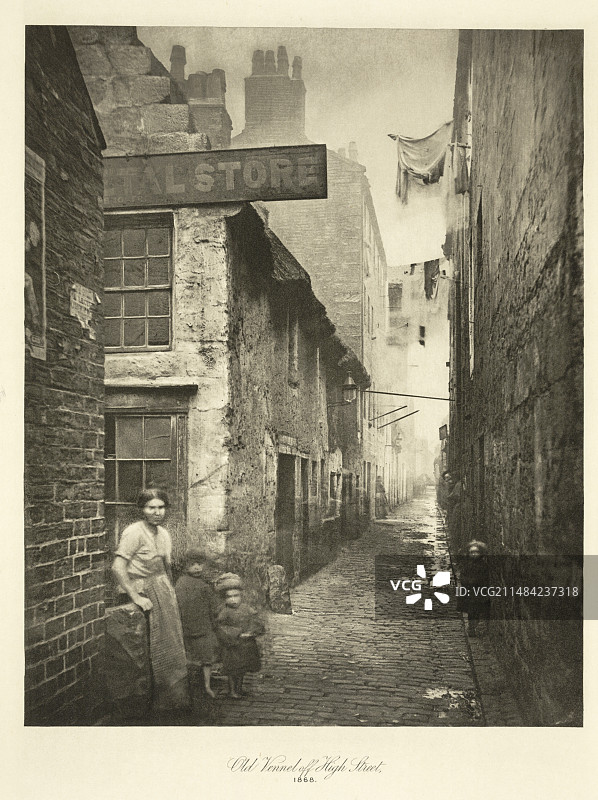 1868年的格拉斯哥贫民窟图片素材