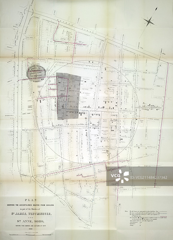 1854年伦敦霍乱死亡人数图片素材
