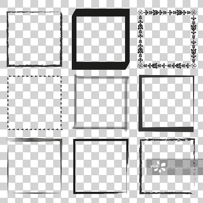 手绘方形框架图片素材