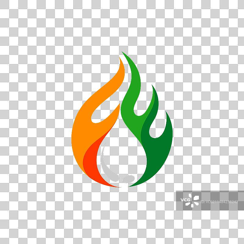 树叶概念篝火标志图片素材