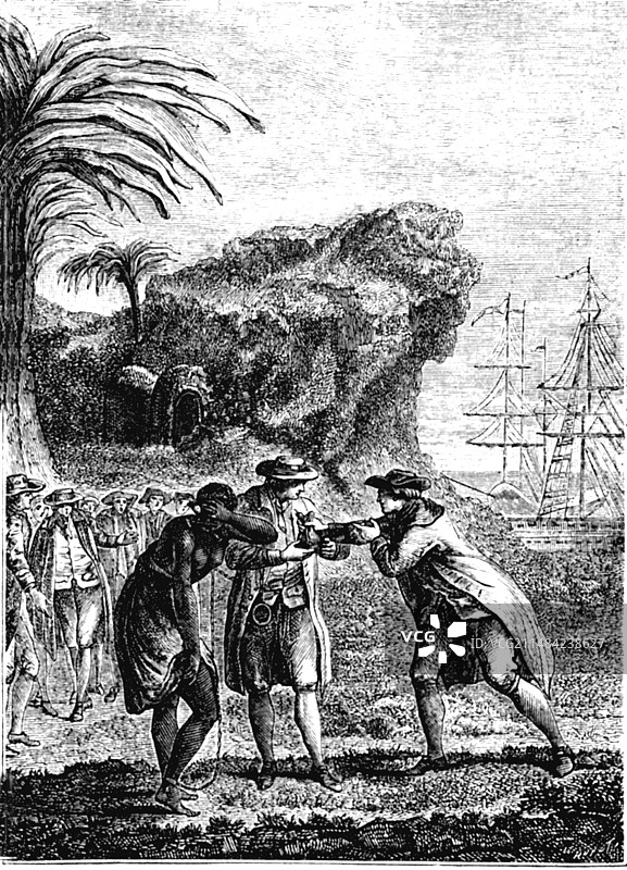 19世纪奴隶贸易插图图片素材