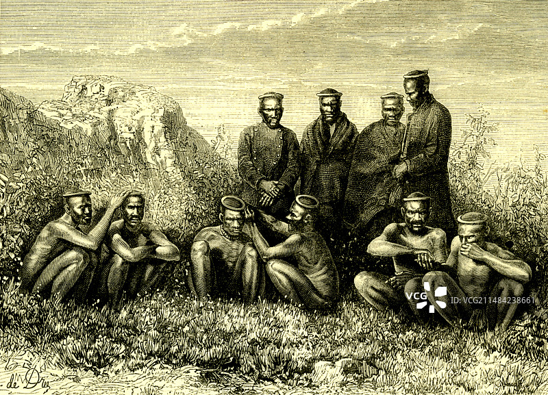 19世纪祖鲁族男人插画图片素材