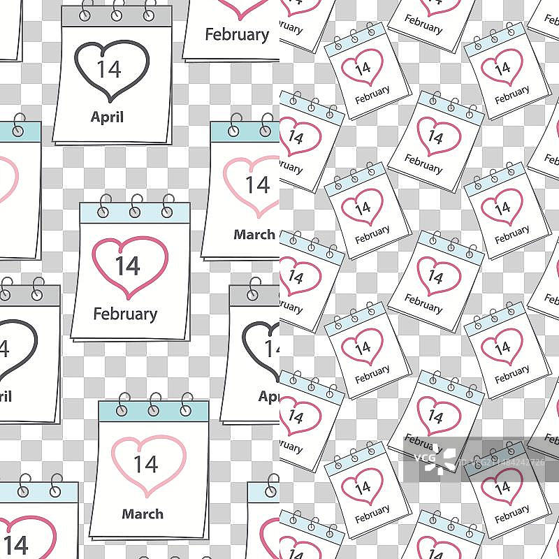 日历页面无缝图案套装图片素材