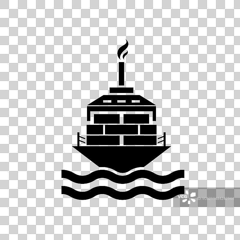 货船集装箱图标设计模板图片素材
