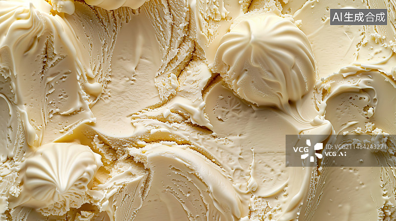 【AI数字艺术】冰淇淋和奶油的全帧拍摄图片素材