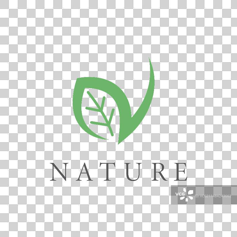 叶子字母自然图标图片素材