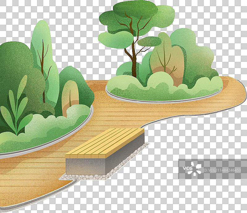 公园木板小路图片素材