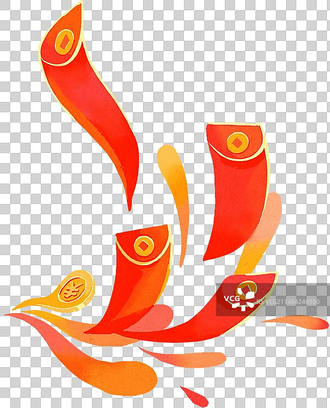 飘动的红包和金币图片素材