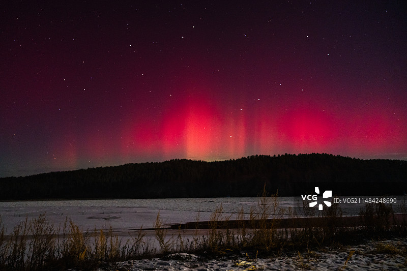 漠河极光图片素材