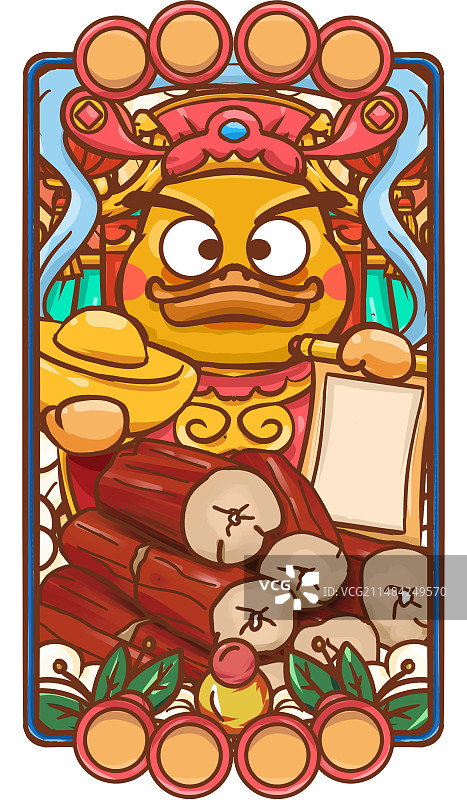 原创手绘卡通美味的鸭脖卤味插画海报素材图片素材