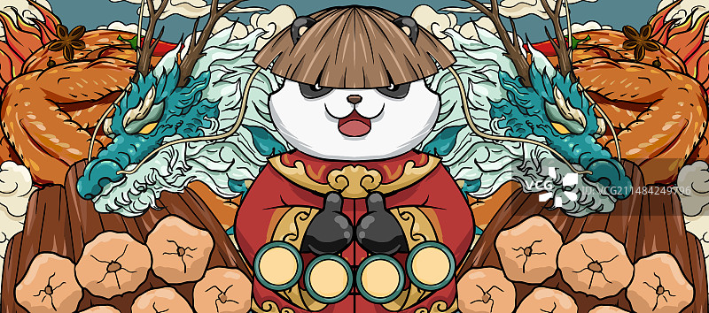 原创手绘卡通美味的鸭脖卤味插画海报素材图片素材