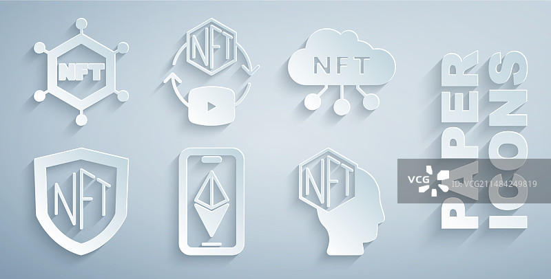 以太坊NFT云盾数字加密货币图片素材