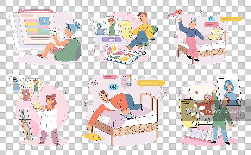 孩子用平板电脑学习图片素材