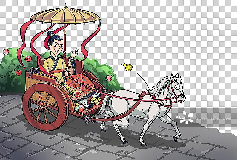 潘安掷果盈车图片素材