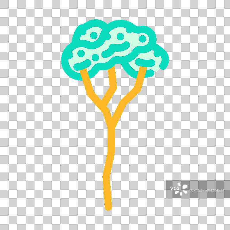 橡胶树丛林亚马逊彩色图标图片素材