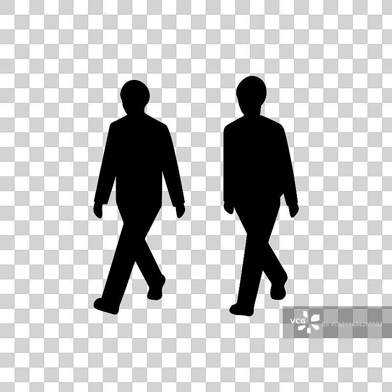 两人并肩行走图标图片素材