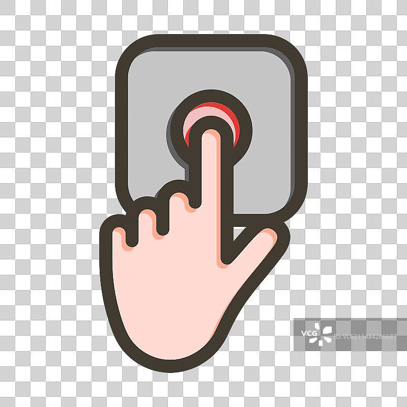 紧急按钮粗线条填充颜色图标图片素材