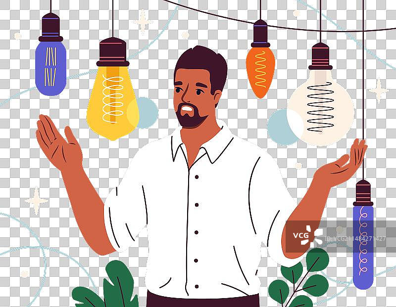 选择灯泡概念的人图片素材