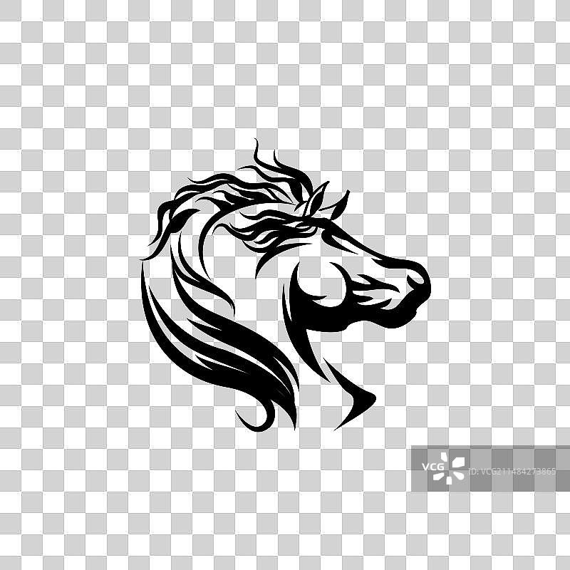 马头轮廓概念设计图片素材