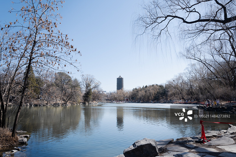 北京大学未名湖图片素材