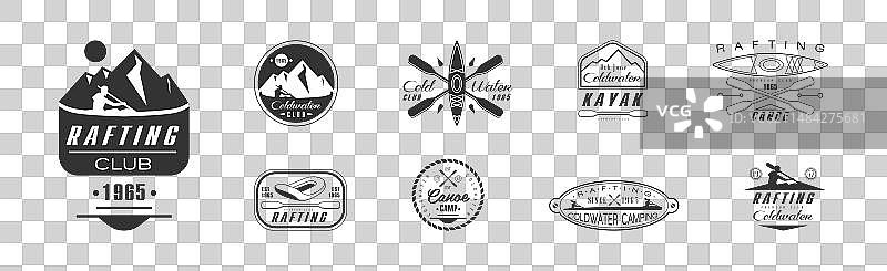 皮划艇运动俱乐部标签图片素材