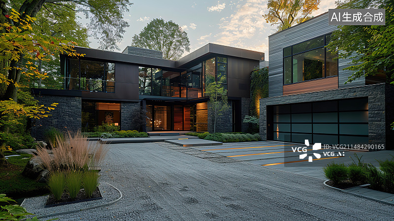 【AI数字艺术】现代建筑的空旷的广场图片素材