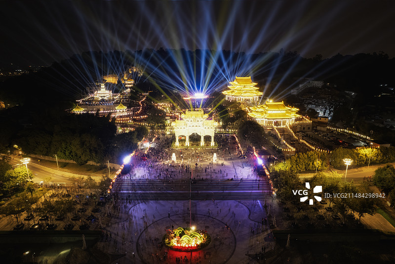 同安影视城打铁花焰火烟火梵天寺梅山图片素材